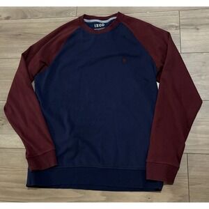 IZOD Advantage Performance Crewneck Fleece sweatshirt in blue Burgundy Sz M